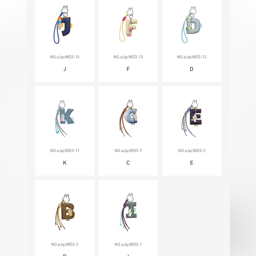 PopMart Pin for Love Labubu letter keychain